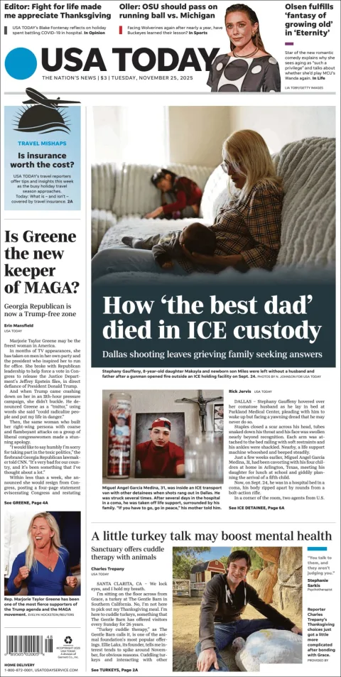 Portada de Usa Today