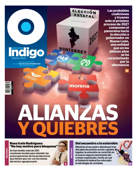 Portada de Reporte Indigo Monterrey del martes, 25 de noviembre de 2025