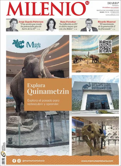 Portada de Milenio del martes, 25 de noviembre de 2025
