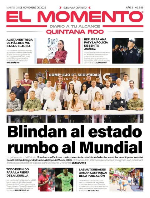 Portada de El Momento Quintana Roo del martes, 25 de noviembre de 2025