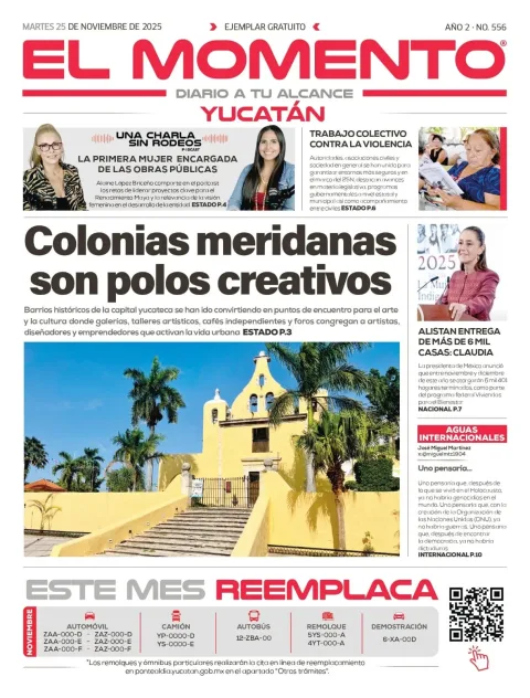 Portada de El Momento Yucatan del martes, 25 de noviembre de 2025
