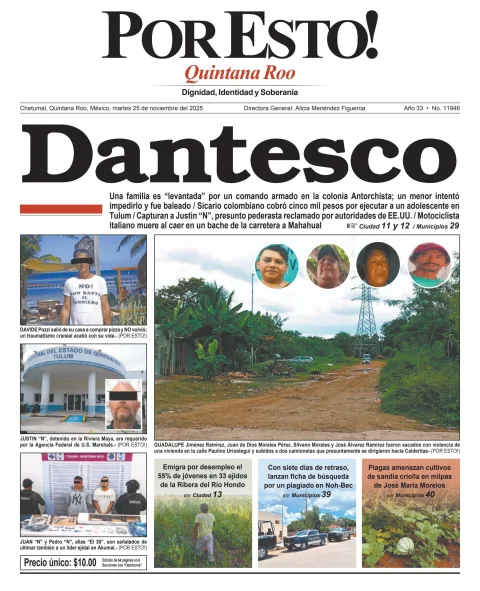 Portada de Por Esto (quintana Roo Chetumal)