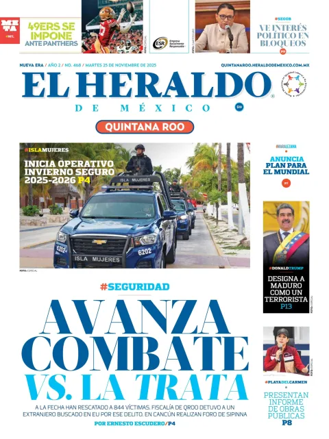 Portada de El Heraldo de Mexico - Quintana Roo