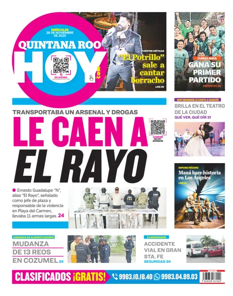 Portada de Quintana Roo Hoy (contraportada)