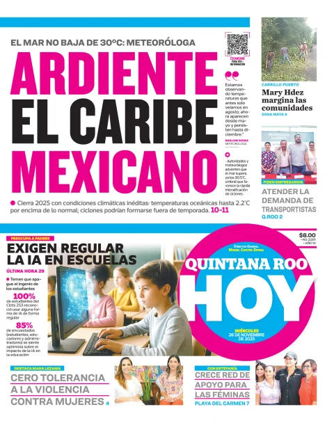 Portada de Quintana Roo Hoy (portada)