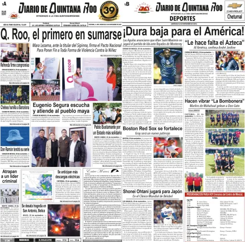 Portada de Diario de Quintana Roo (portada)