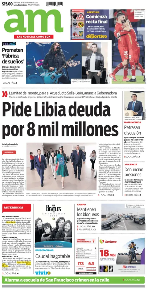 Portada de Am Corredor Industrial del miércoles, 26 de noviembre de 2025