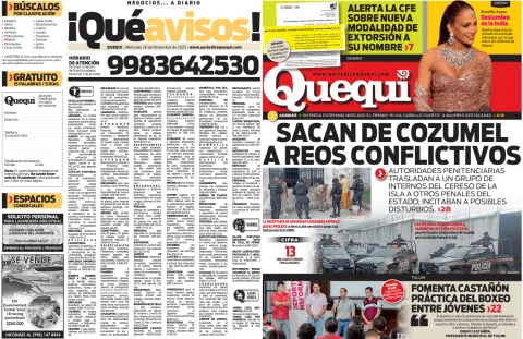 Portada de Quequi (contraportada) del miércoles, 26 de noviembre de 2025