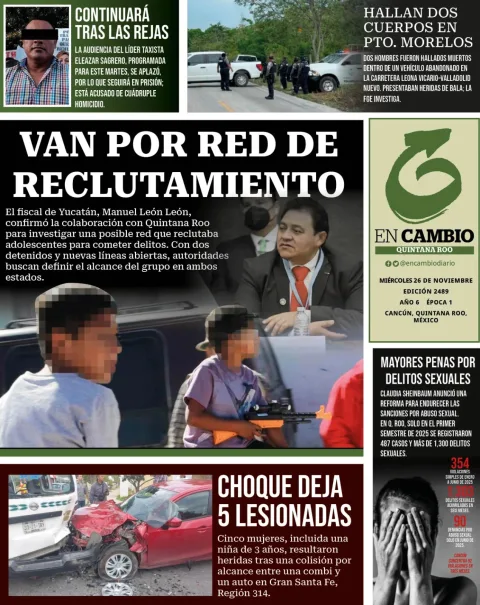 Portada de En Cambio - Quintana Roo (contraportada) del miércoles, 26 de noviembre de 2025
