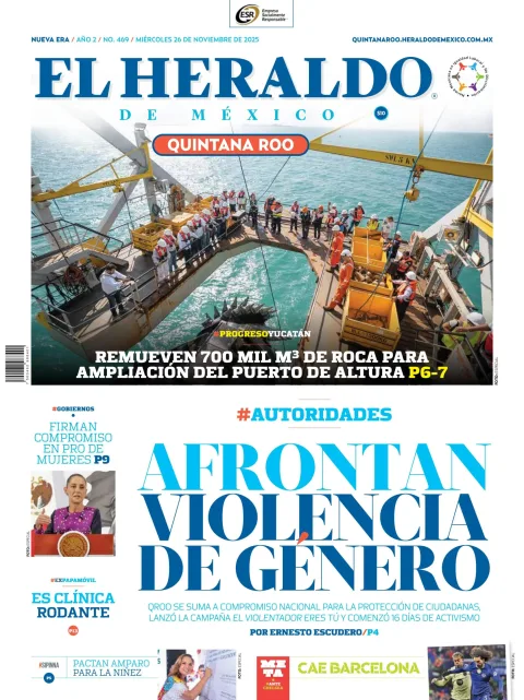 Portada de El Heraldo de Mexico - Quintana Roo