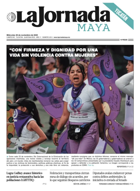 Portada de La Jornada Maya Yucatán del miércoles, 26 de noviembre de 2025