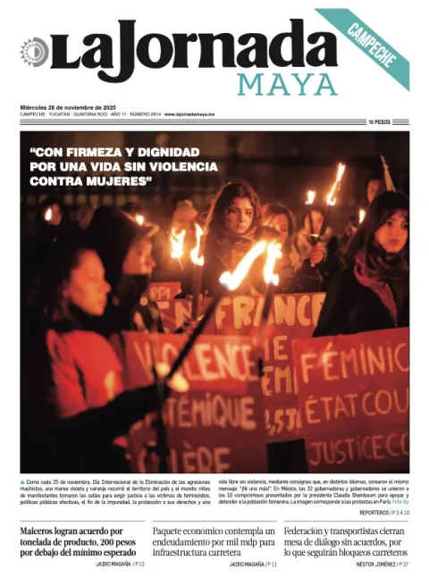 Portada de La Jornada Maya Campeche del miércoles, 26 de noviembre de 2025