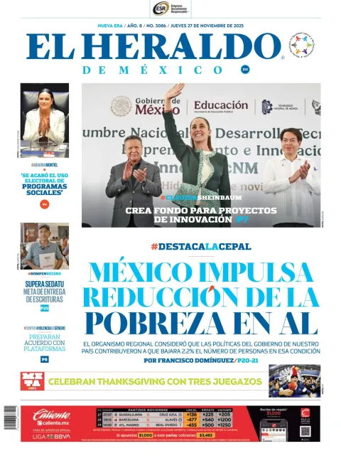 Portada de El Heraldo de Mexico