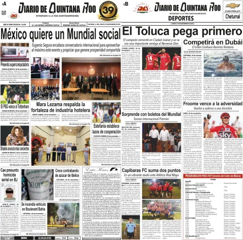 Portada de Diario de Quintana Roo (portada)