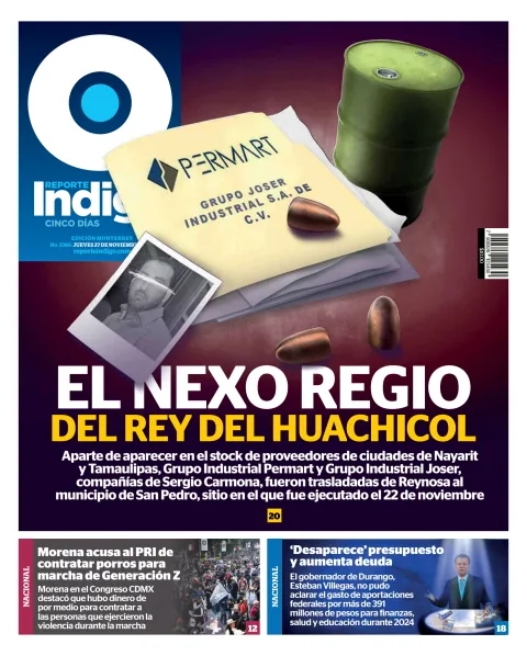 Portada de Reporte Indigo Monterrey del jueves, 27 de noviembre de 2025