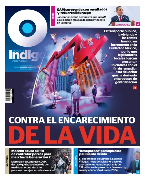 Portada de Reporte Indigo Nacional del jueves, 27 de noviembre de 2025