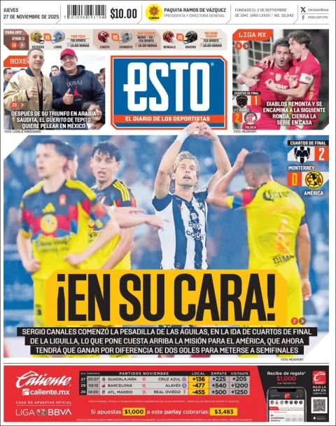 Portada de Esto del jueves, 27 de noviembre de 2025