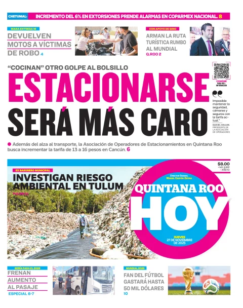 Portada de Quintana Roo Hoy (portada)