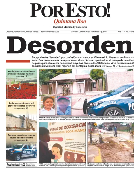 Portada de Por Esto (quintana Roo Chetumal)