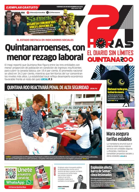 Portada de 24 Horas Quintana Roo