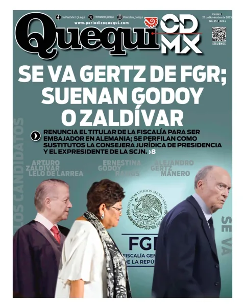 Portada de Quequi CDMX del viernes, 28 de noviembre de 2025