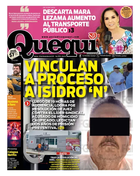 Portada de Quequi del viernes, 28 de noviembre de 2025