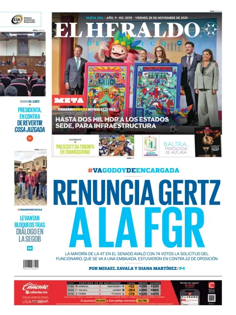 Portada de El Heraldo de Mexico
