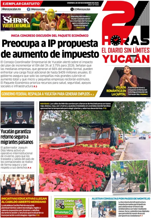 Portada de 24 Horas Yucatan