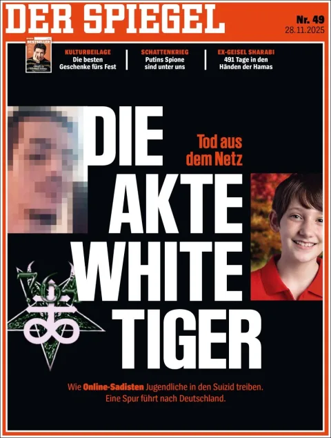 Portada de Der Spiegel del viernes, 28 de noviembre de 2025