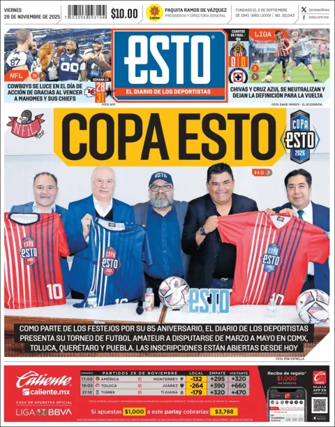 Portada de Esto del viernes, 28 de noviembre de 2025