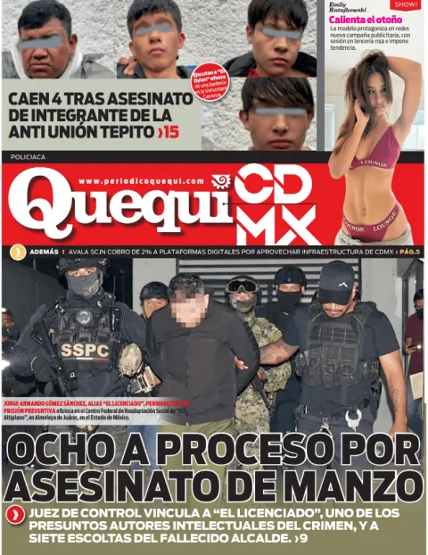 Portada de Quequi CDMX (contraportada) del viernes, 28 de noviembre de 2025