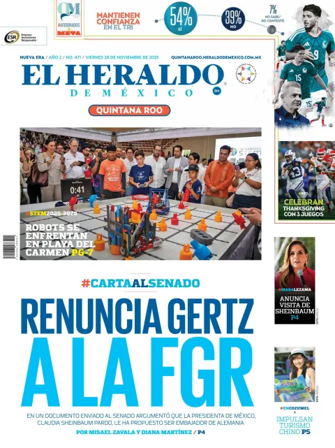 Portada de El Heraldo de Mexico - Quintana Roo