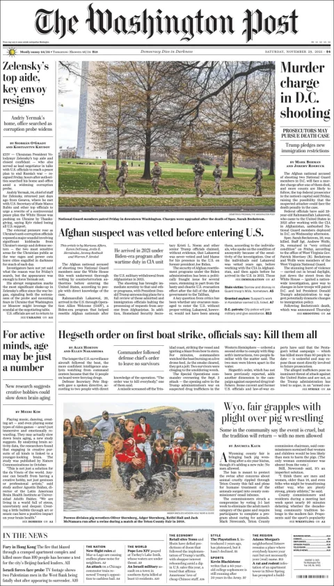 Portada de The Washington Post