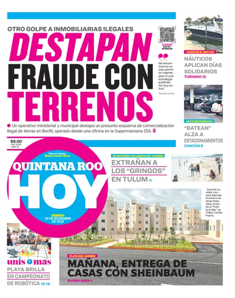 Portada de Quintana Roo Hoy (portada)