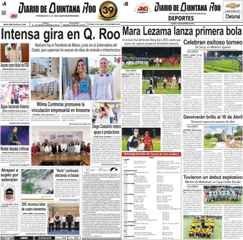 Portada de Diario de Quintana Roo (portada)
