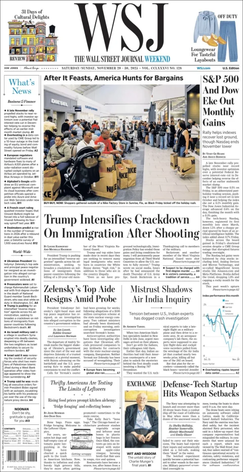 Portada de The Wall Street Journal