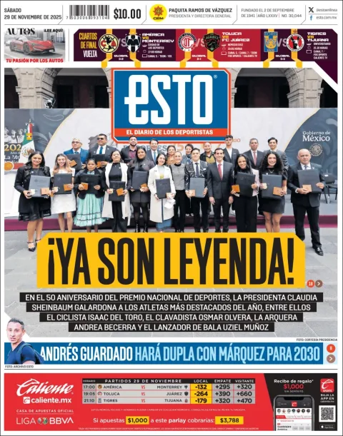 Portada de Esto del sábado, 29 de noviembre de 2025