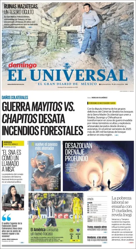 Portada de El Universal