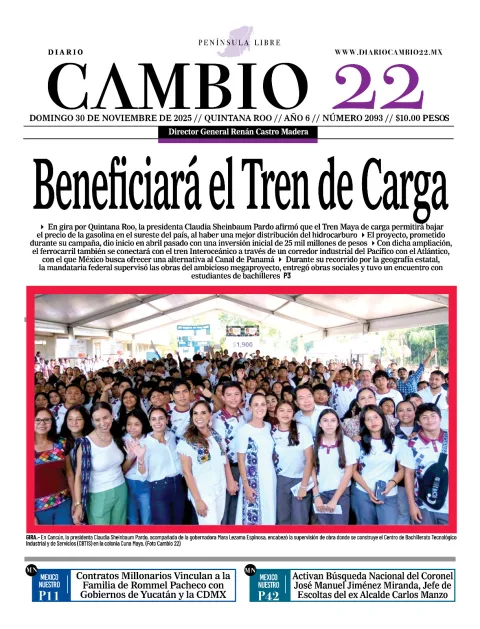 Portada de Diario Cambio 22 (portada)