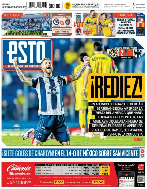 Portada de Esto del domingo, 30 de noviembre de 2025