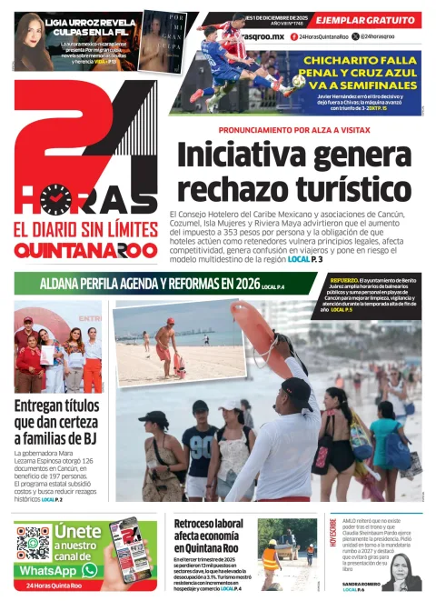 Portada de 24 Horas Quintana Roo