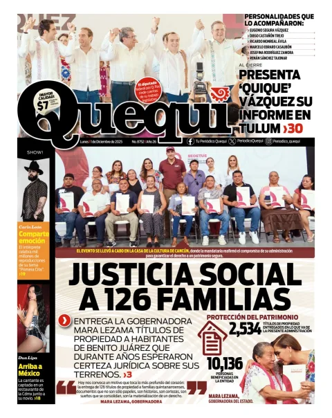 Portada de Quequi del lunes, 1 de diciembre de 2025