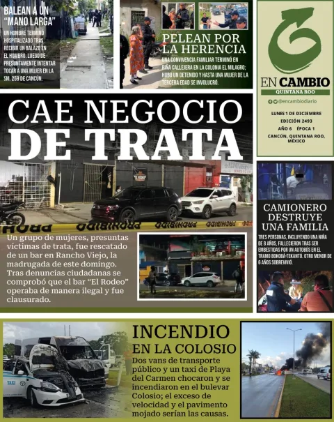 Portada de En Cambio - Quintana Roo (contraportada) del lunes, 1 de diciembre de 2025