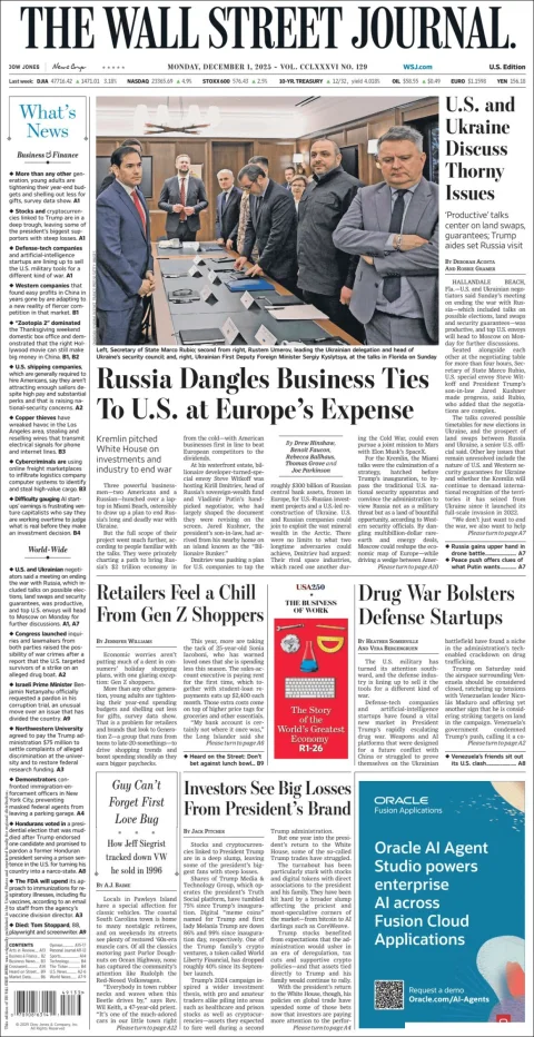 Portada de The Wall Street Journal