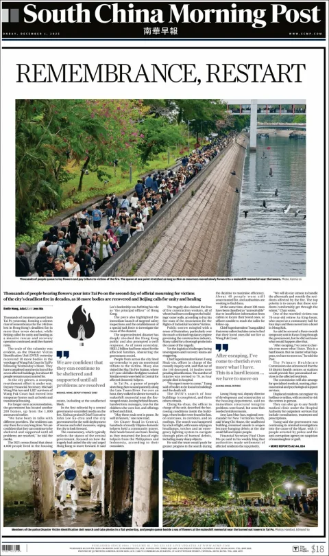 Portada de South China Morning Post