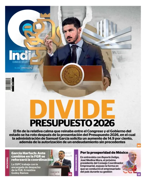 Portada de Reporte Indigo Monterrey del lunes, 1 de diciembre de 2025