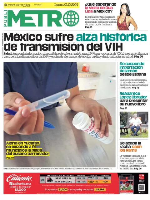 Portada de Publimetro Merida del lunes, 1 de diciembre de 2025