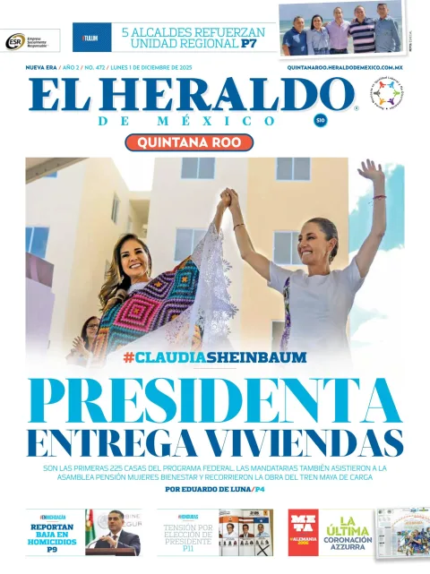 Portada de El Heraldo de Mexico - Quintana Roo