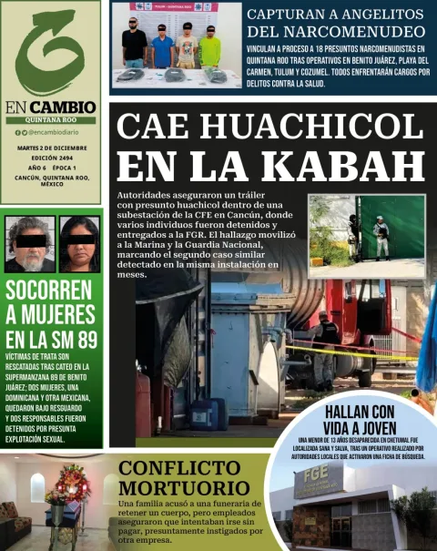 Portada de En Cambio - Quintana Roo (contraportada) del martes, 2 de diciembre de 2025