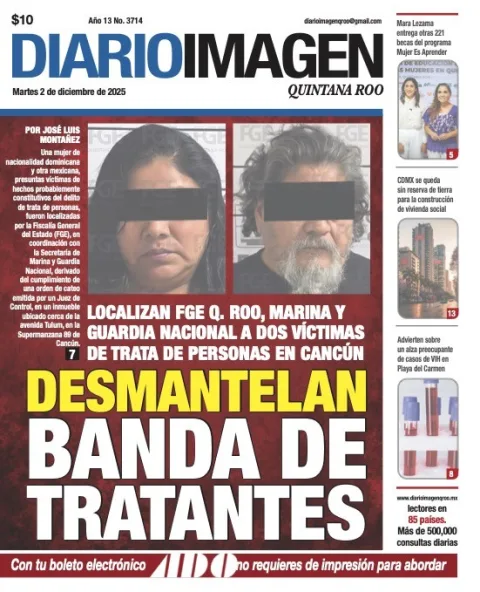 Portada de Diario Imagen Quintana Roo del martes, 2 de diciembre de 2025